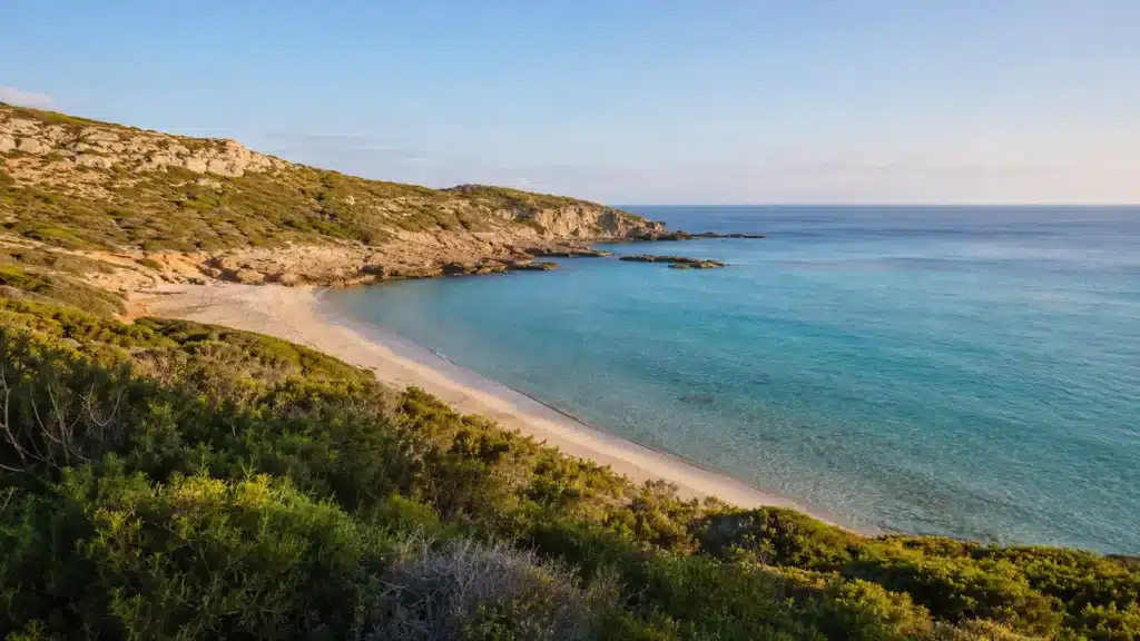 Cala Torta bei Artà mit Sandstrand und türkisfarbenem Wasser