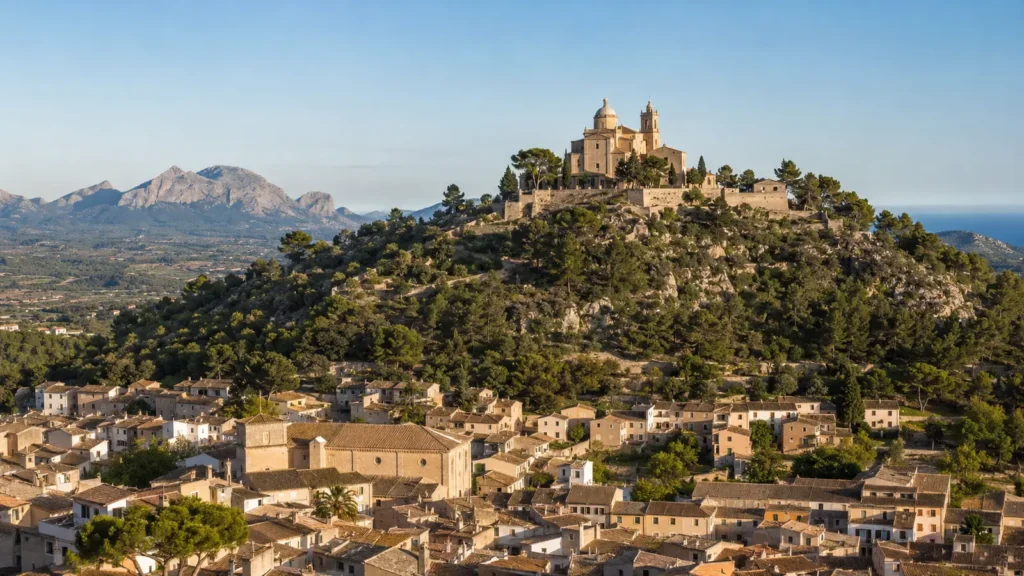 Blick auf Artà und das Santuari de Sant Salvador