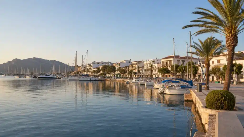 Yachthafen mit Booten in Port d’Alcúdia auf Mallorca