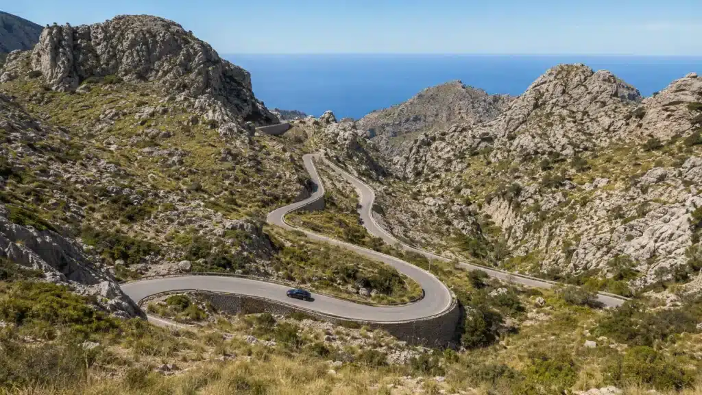 Serpentinenstraße nach Sa Calobra in der Serra de Tramuntana